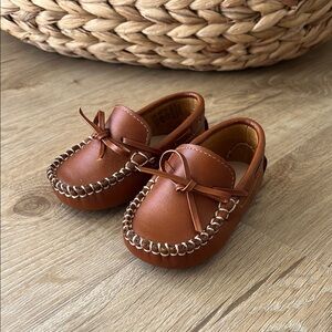 Elephantito Brown Leather Baby Loafers